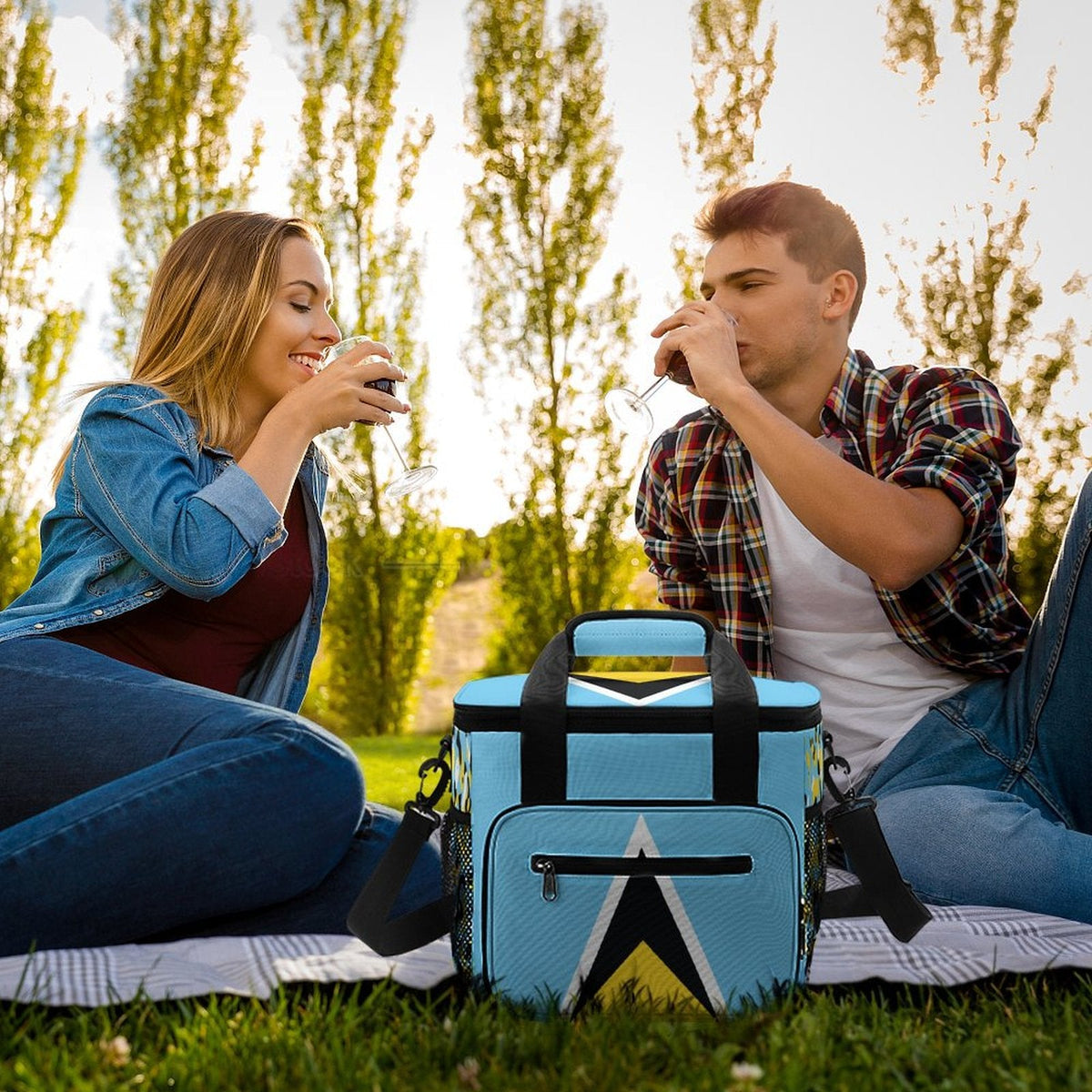 St Lucia Flag Insulated Cooler Bag - Conscious Apparel Store