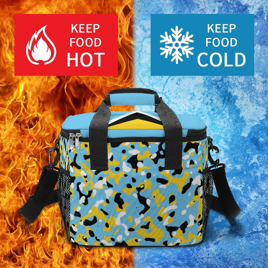 St Lucia Flag Insulated Cooler Bag - Conscious Apparel Store