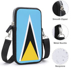 St Lucia Flag Mobile Phone Purse - Conscious Apparel Store