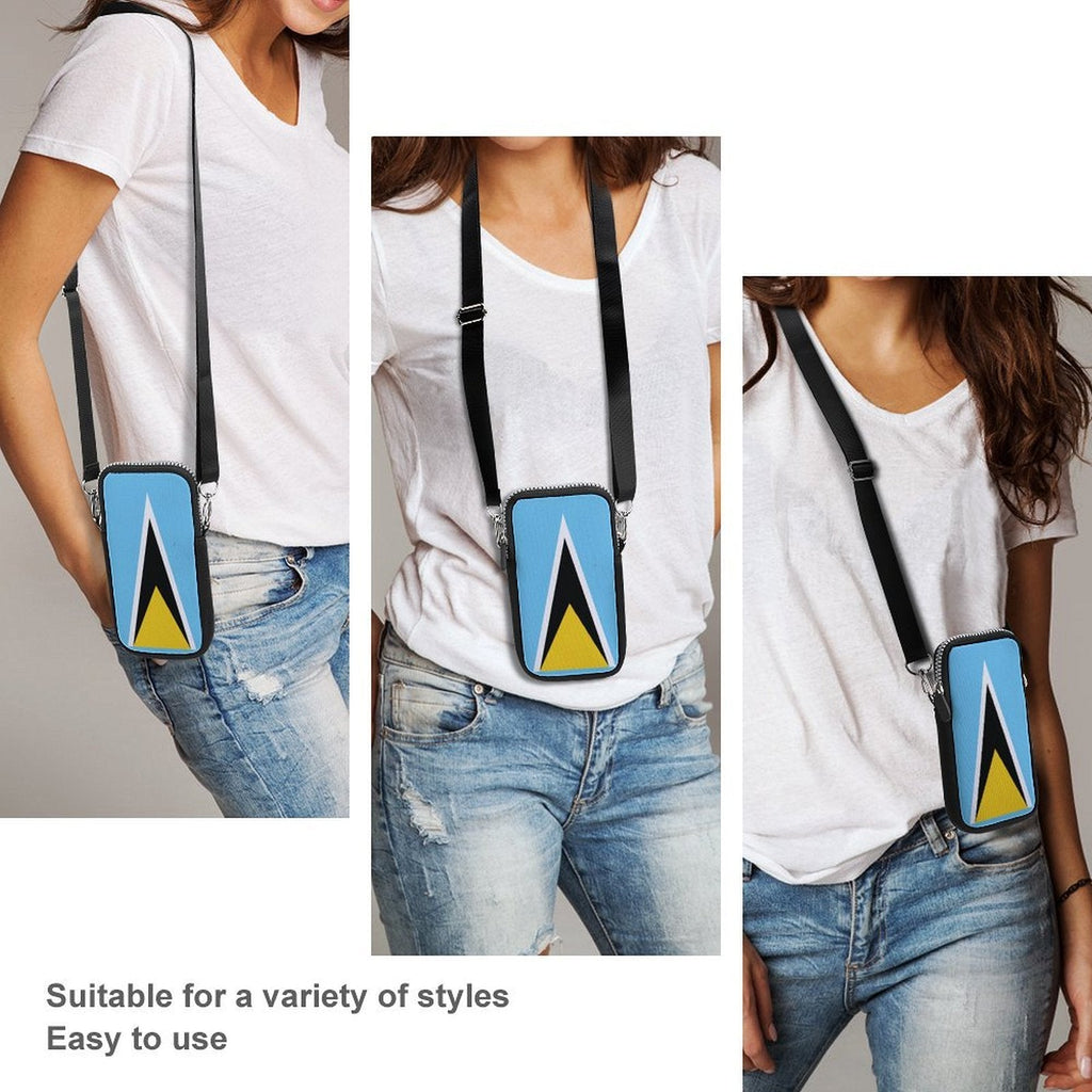 St Lucia Flag Mobile Phone Purse - Conscious Apparel Store