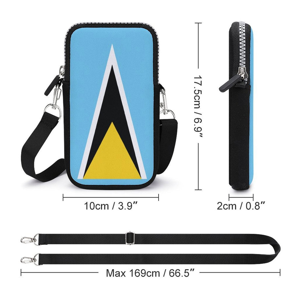 St Lucia Flag Mobile Phone Purse - Conscious Apparel Store