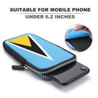 St Lucia Flag Mobile Phone Purse - Conscious Apparel Store
