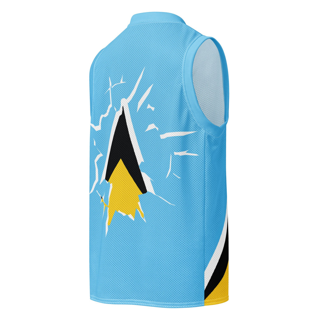 St Lucia Flag Premium Sport Jersey Tank Top - Conscious Apparel Store