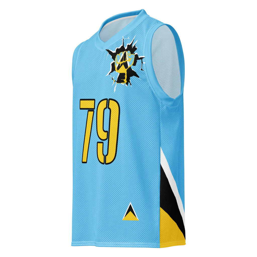 St Lucia Flag Premium Sport Jersey Tank Top - Conscious Apparel Store