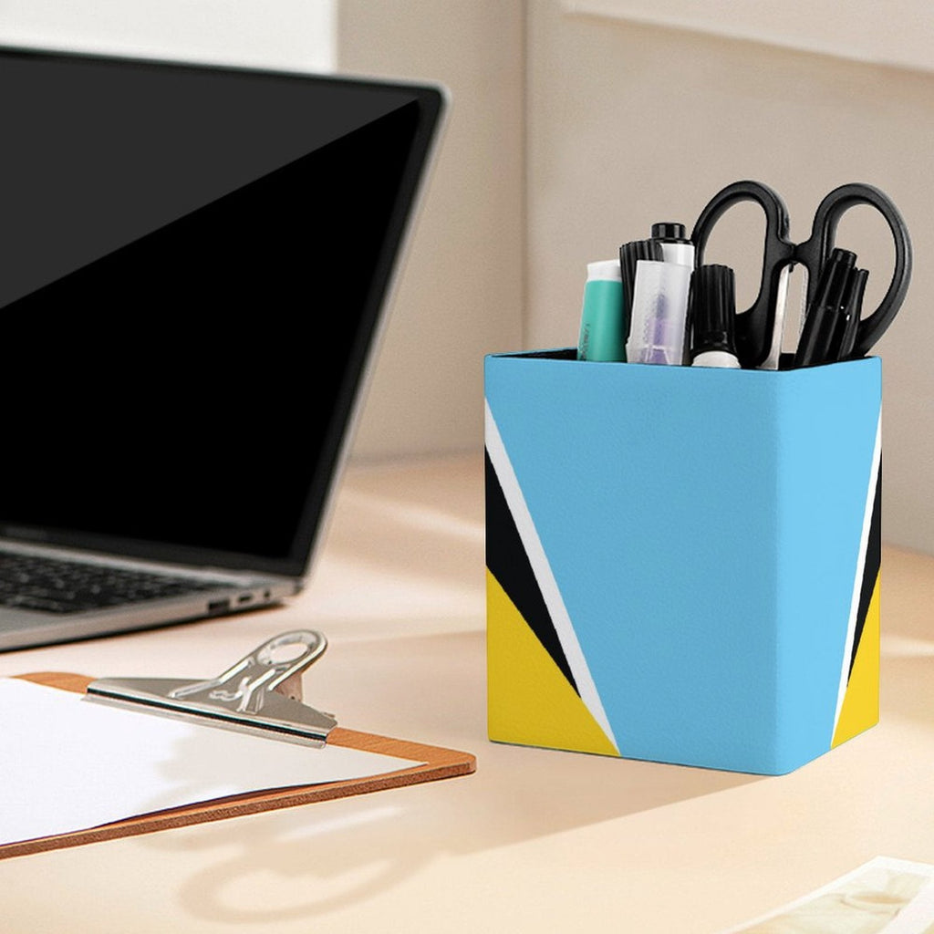 St Lucia Flag Square Pen Holder - Conscious Apparel Store