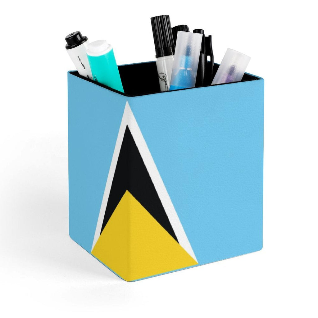 St Lucia Flag Square Pen Holder - Conscious Apparel Store