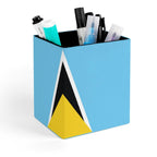 St Lucia Flag Square Pen Holder - Conscious Apparel Store