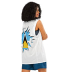 St Lucia Flag (White) Premium Sport Jersey Tank Top - Conscious Apparel Store