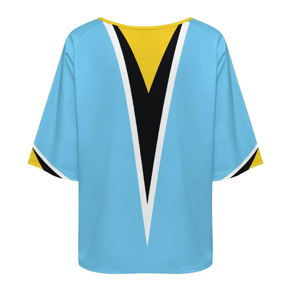 St Lucia Flag Women’s Loose Half-Sleeve Boat Neck T-Shirt - Conscious Apparel Store