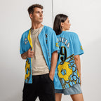 St Lucia Football Themed Button-Down Sport Jersey - Conscious Apparel Store