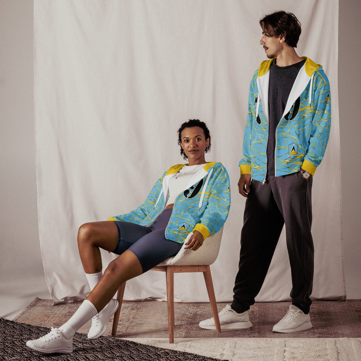 St Lucia Football Unisex zip hoodie - Conscious Apparel Store