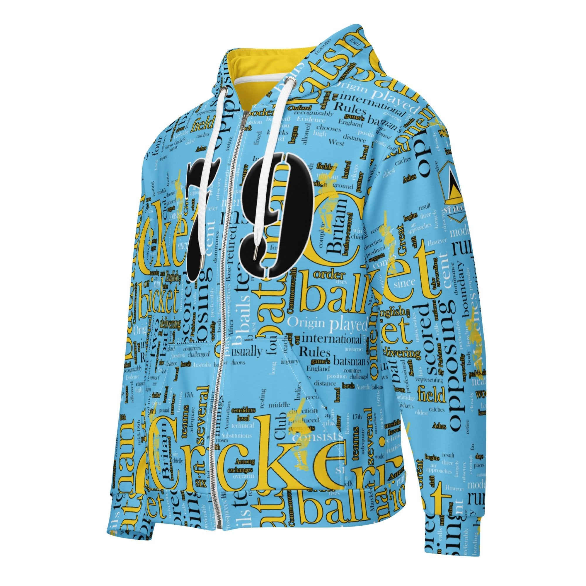 St Lucia (WI) Cricket Unisex zip hoodie - Conscious Apparel Store