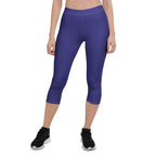 St Maarten Blue Capri Leggings - Conscious Apparel Store