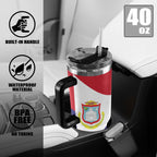 St Maarten Flag 40oz Tumbler with Black Handle - Conscious Apparel Store