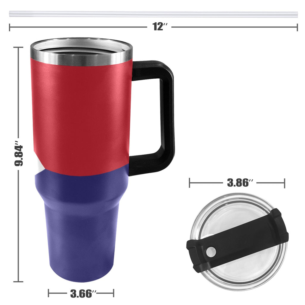 St Maarten Flag 40oz Tumbler with Black Handle - Conscious Apparel Store