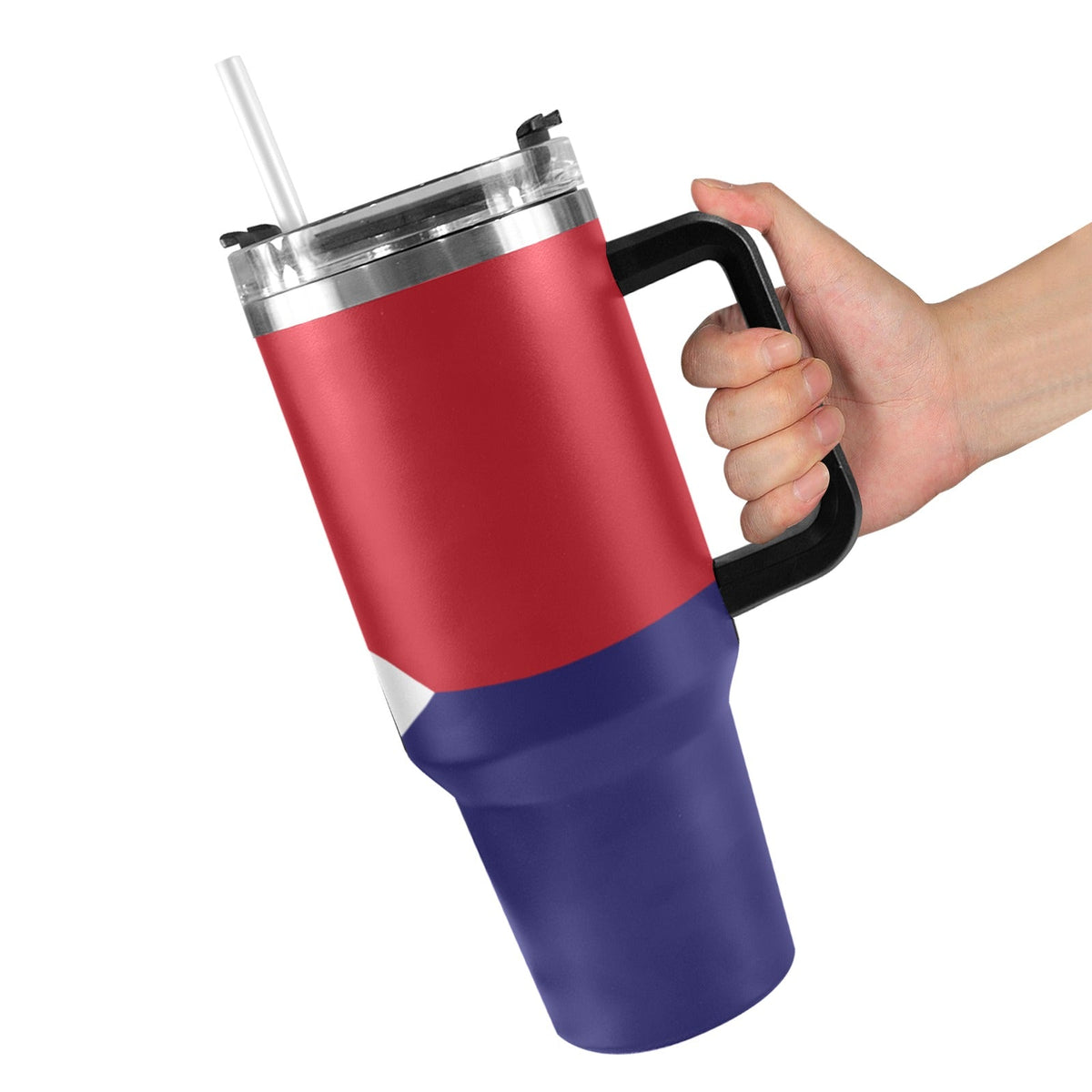St Maarten Flag 40oz Tumbler with Black Handle - Conscious Apparel Store