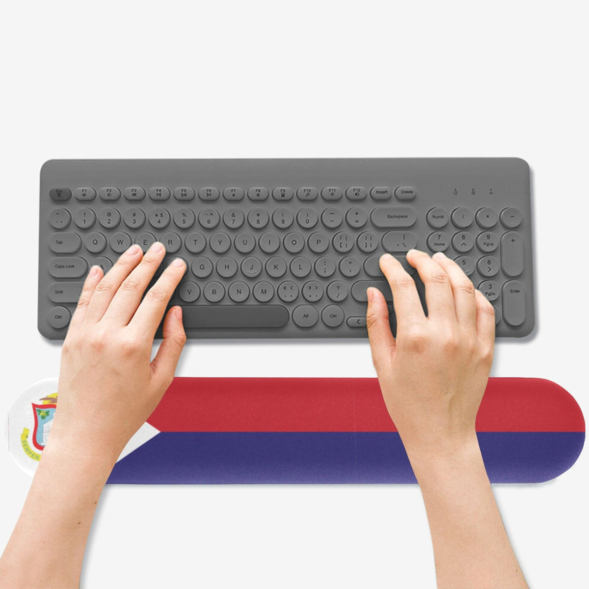 St Maarten Flag Keyboard Wrist Rest Pad - Conscious Apparel Store