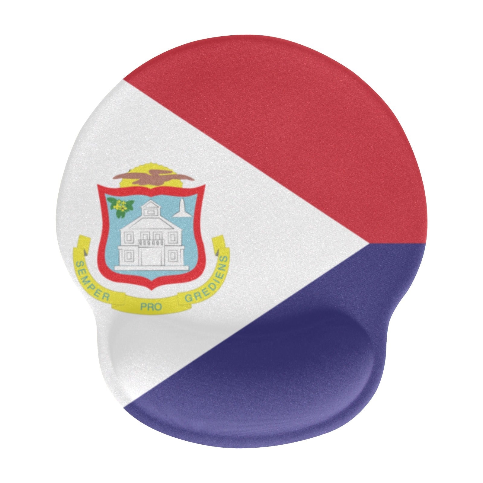 St Maarten Flag Mouse Pad with Wrist Rest Support - Conscious Apparel Store