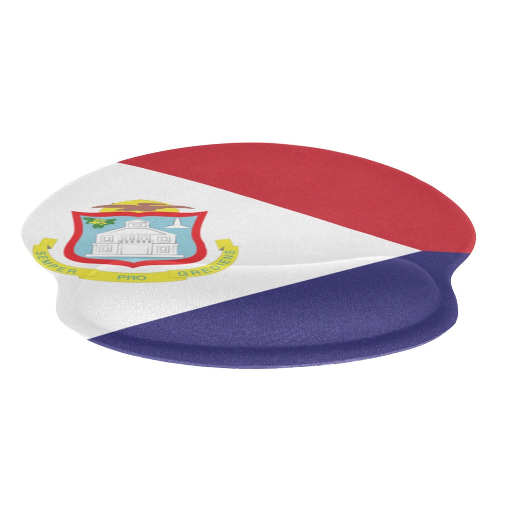 St Maarten Flag Mouse Pad with Wrist Rest Support - Conscious Apparel Store