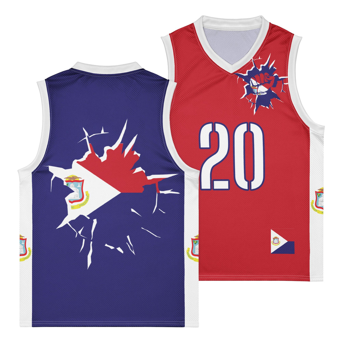 St Maarten Flag Premium Sport Jersey Tank Top - Conscious Apparel Store