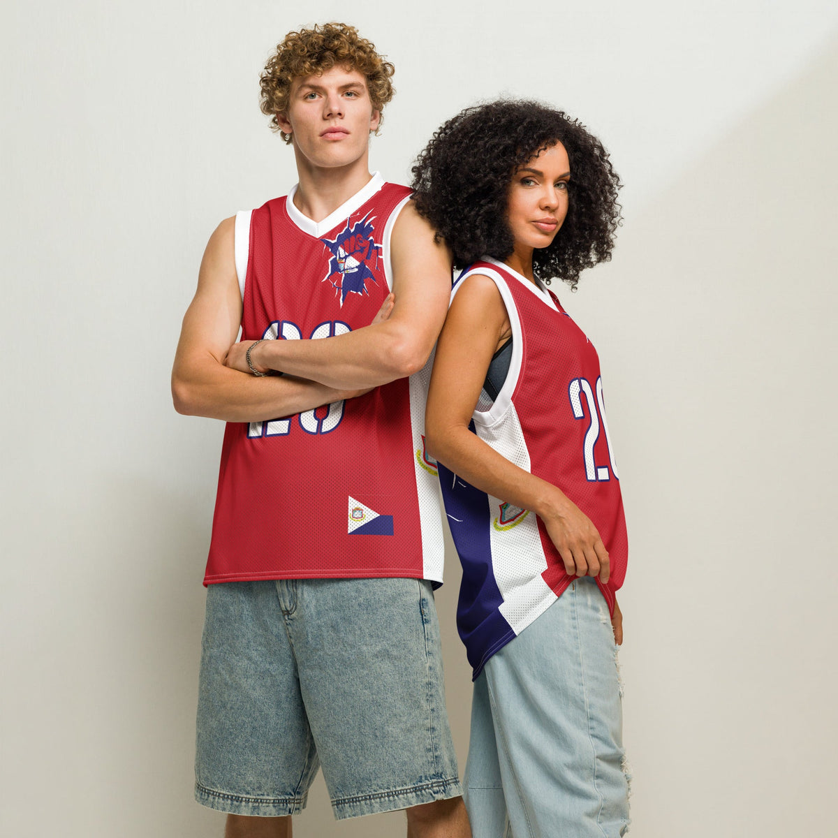 St Maarten Flag Premium Sport Jersey Tank Top - Conscious Apparel Store