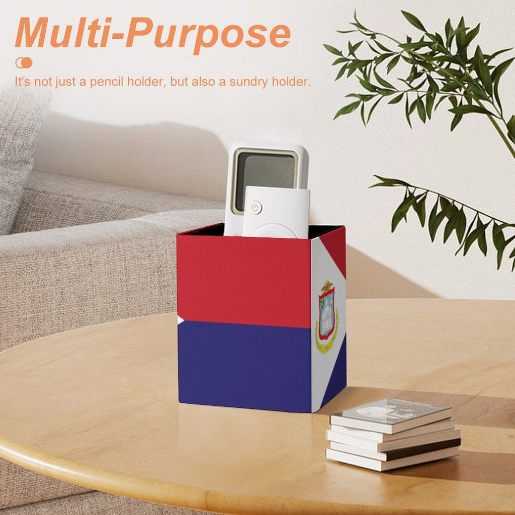 St Maarten Flag Square Pen Holder - Conscious Apparel Store