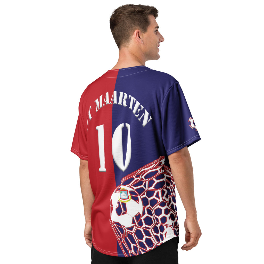 St Maarten Football Themed Button-Down Sport Jersey - Conscious Apparel Store