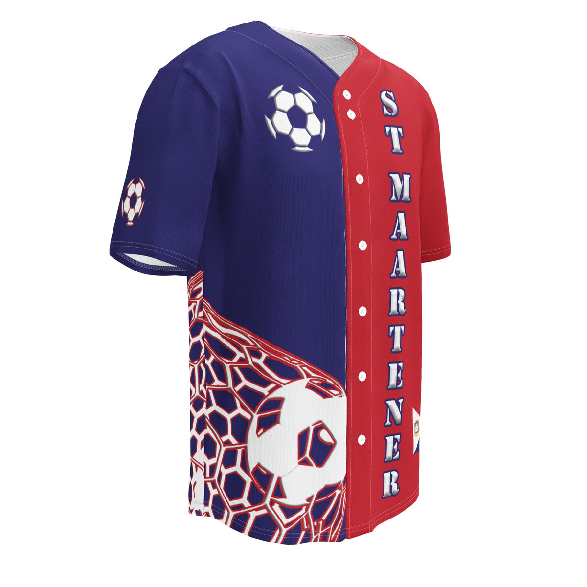 St Maarten Football Themed Button-Down Sport Jersey - Conscious Apparel Store
