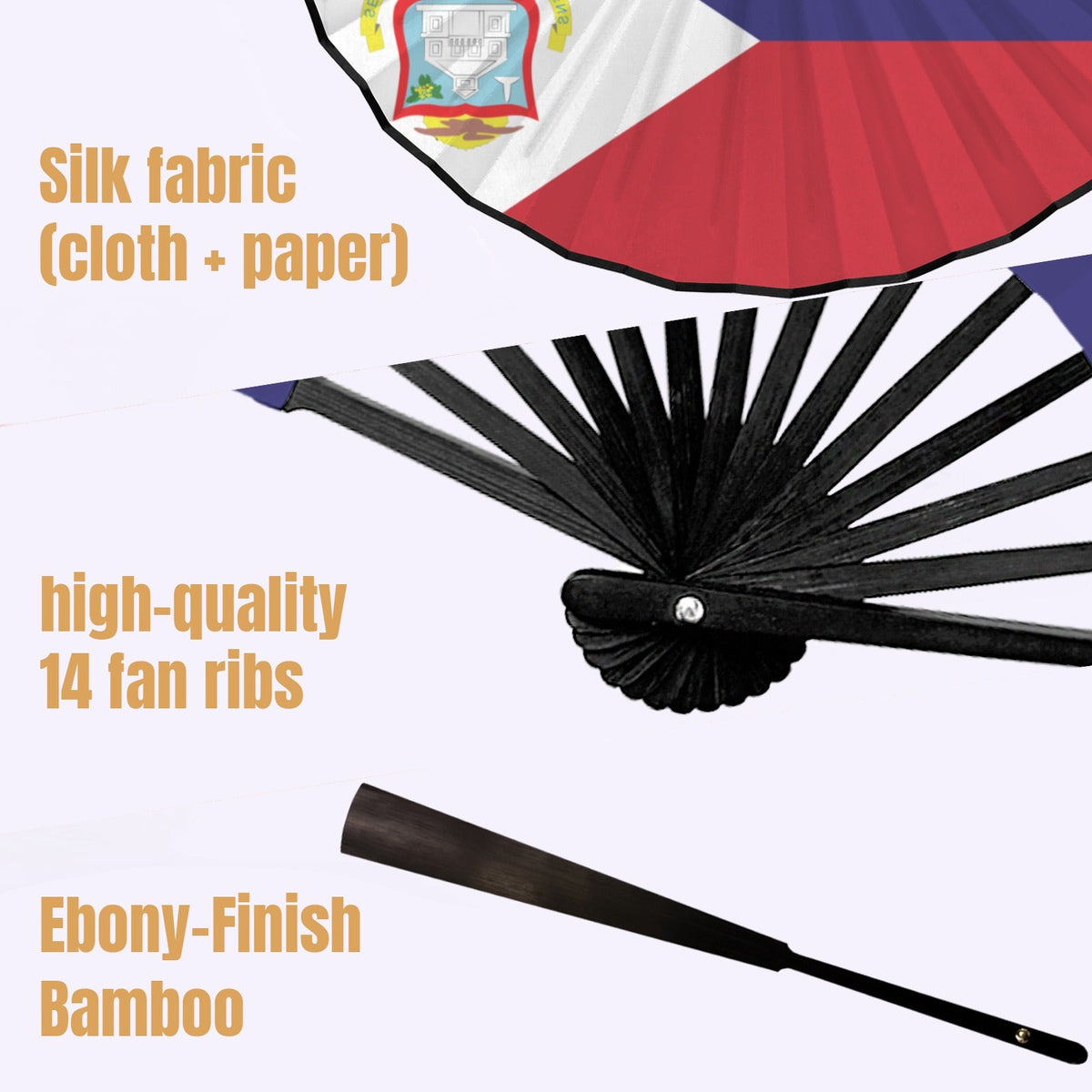 St Maarten Girl Double-Sided Custom Folding Fan - Conscious Apparel Store