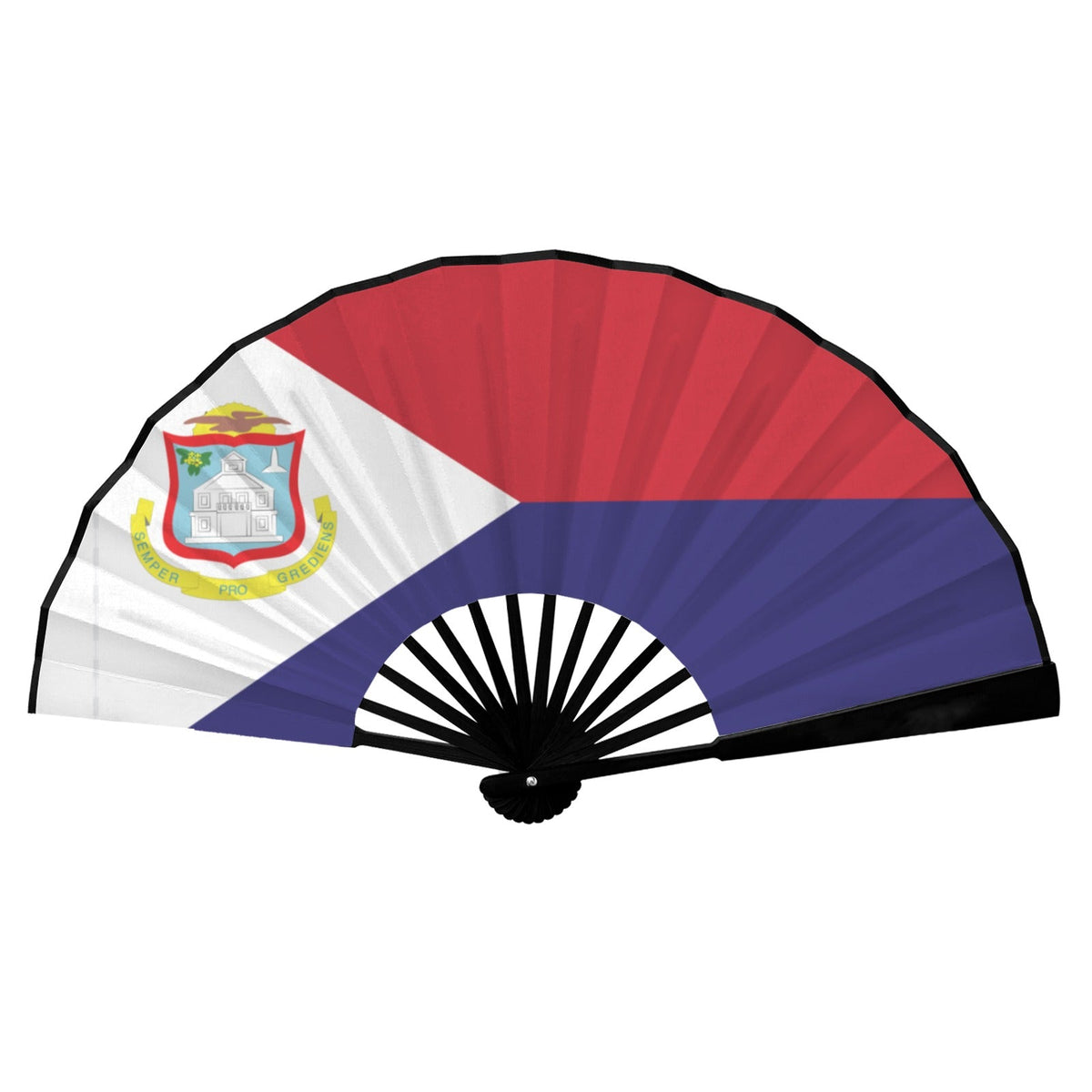 St Maarten Girl Double-Sided Custom Folding Fan - Conscious Apparel Store
