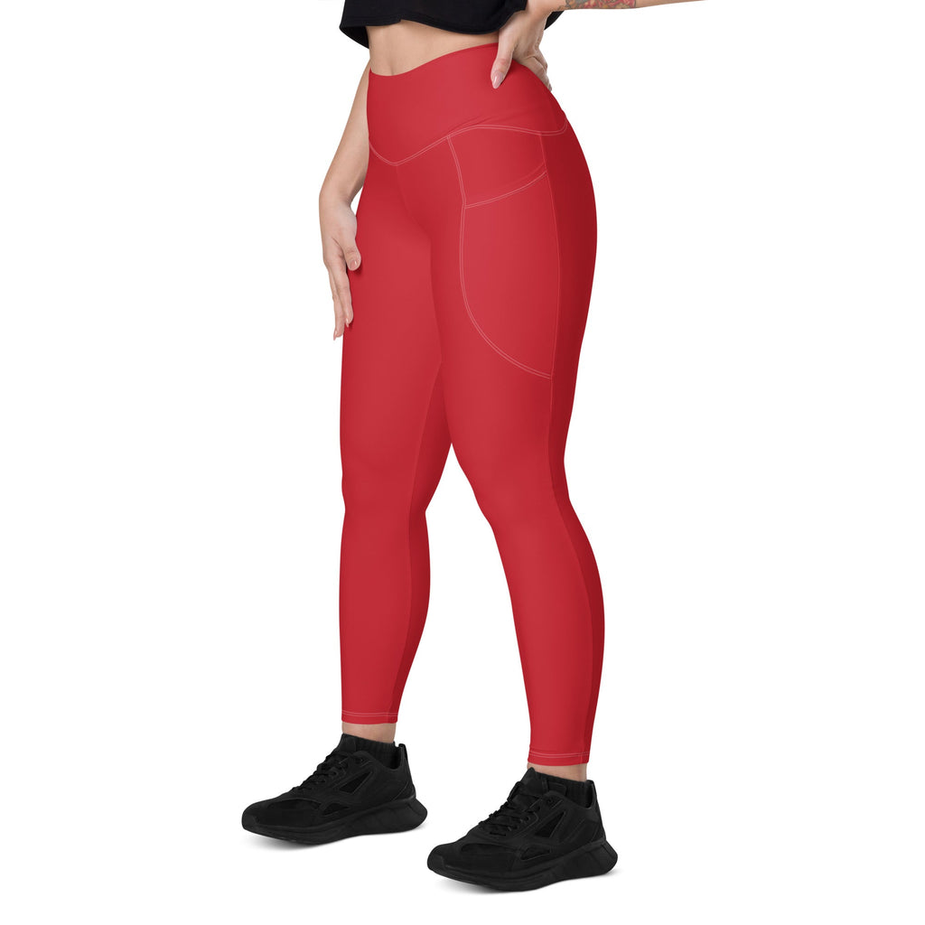 St Maarten Red Leggings with pockets - Conscious Apparel Store