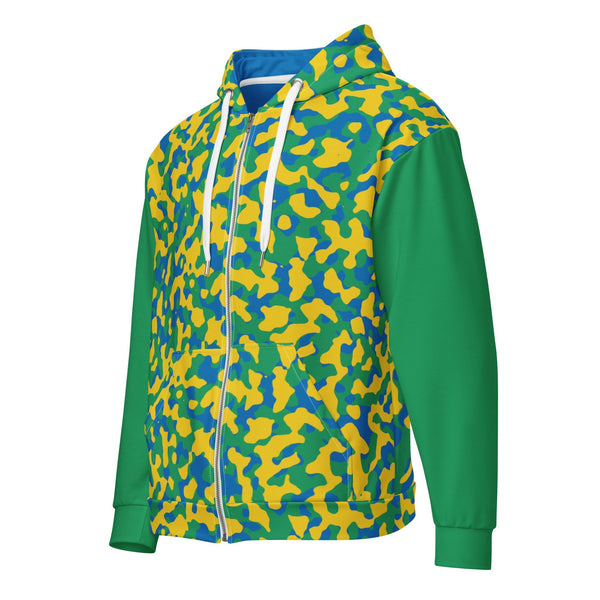 St Vincent Flag Camo Unisex zip hoodie - Conscious Apparel Store