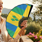 St Vincent Flag Double-Sided Custom Folding Fan - Conscious Apparel Store