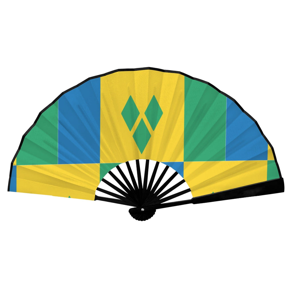 St Vincent Flag Double-Sided Custom Folding Fan - Conscious Apparel Store