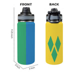 St Vincent Flag Insulated Water Bottle with Dual - Use Lid (18oz) - Conscious Apparel Store