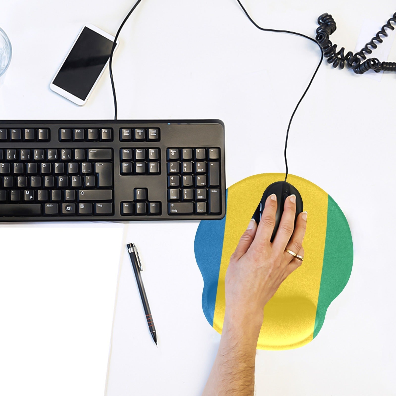 St Vincent Flag Mouse Pad with Wrist Rest Support - Conscious Apparel Store