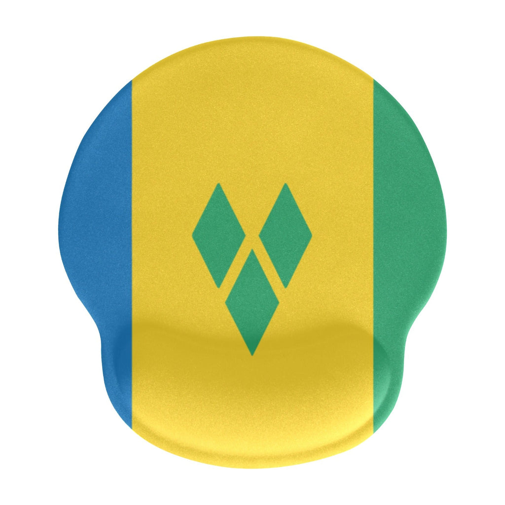 St Vincent Flag Mouse Pad with Wrist Rest Support - Conscious Apparel Store