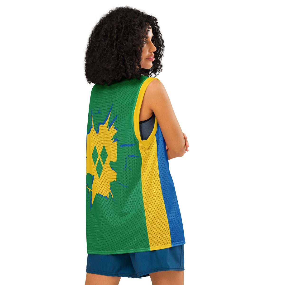 St Vincent Flag Premium Sport Jersey Tank Top - Conscious Apparel Store