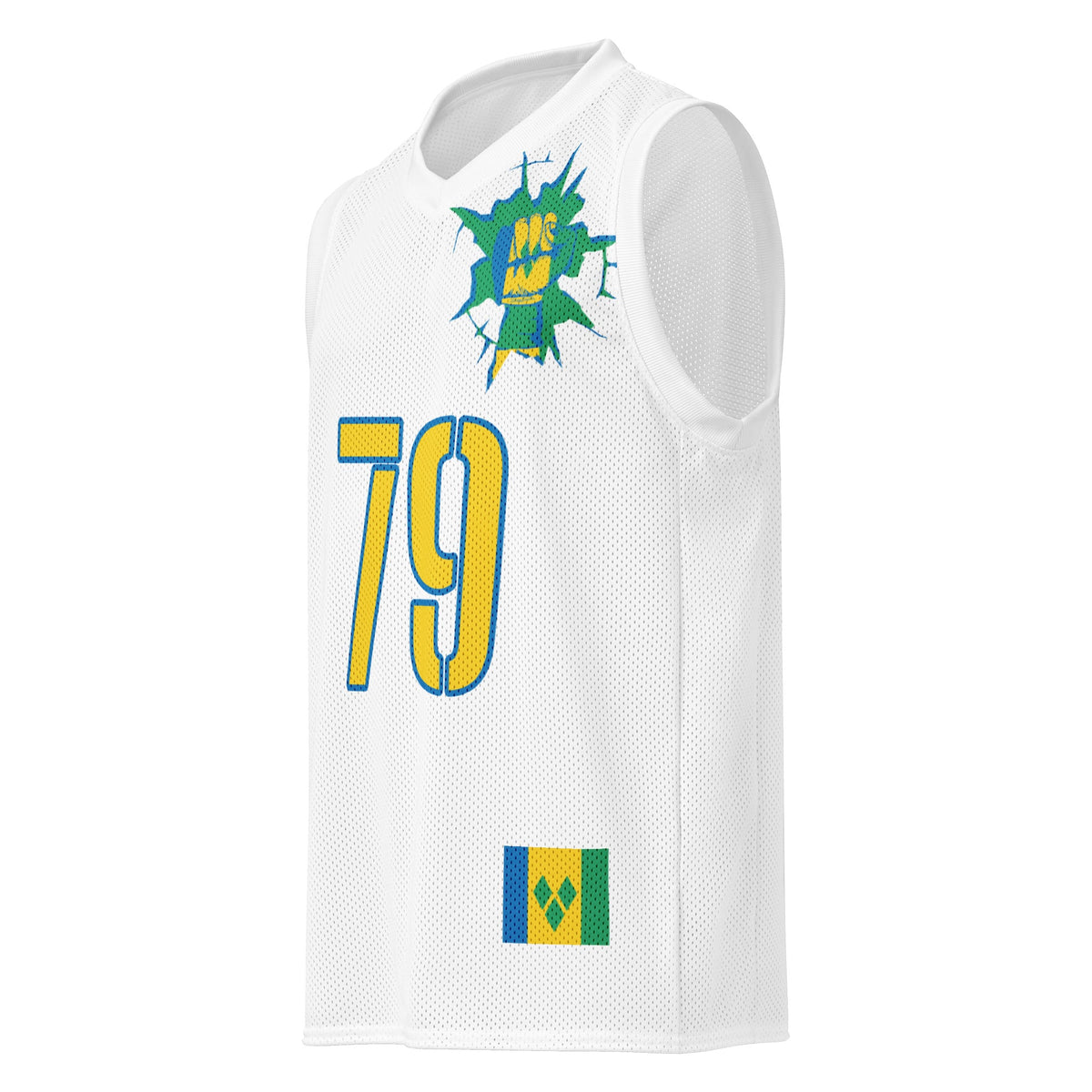 St Vincent Flag (White) Premium Sport Jersey Tank Top - Conscious Apparel Store
