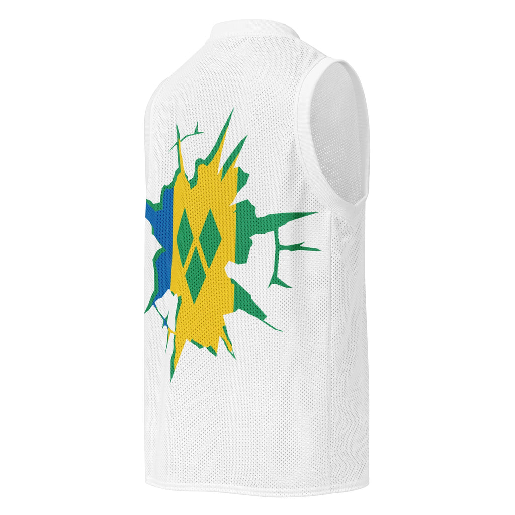 St Vincent Flag (White) Premium Sport Jersey Tank Top - Conscious Apparel Store
