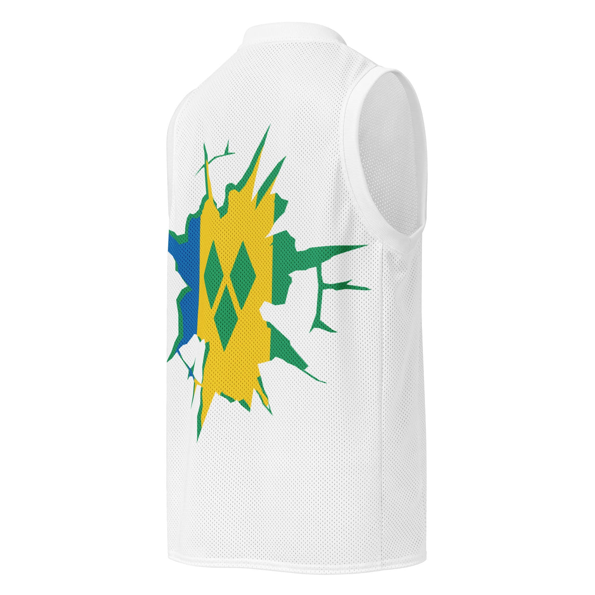 St Vincent Flag (White) Premium Sport Jersey Tank Top - Conscious Apparel Store