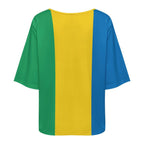 St Vincent Flag Women’s Loose Half-Sleeve Boat Neck T-Shirt - Conscious Apparel Store
