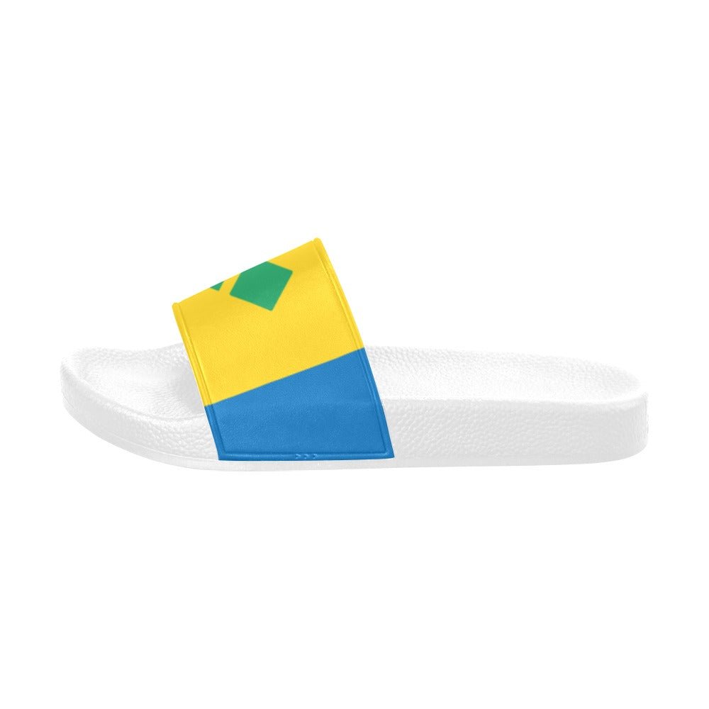 St Vincent Flag Women's Slide Sandals - Conscious Apparel Store