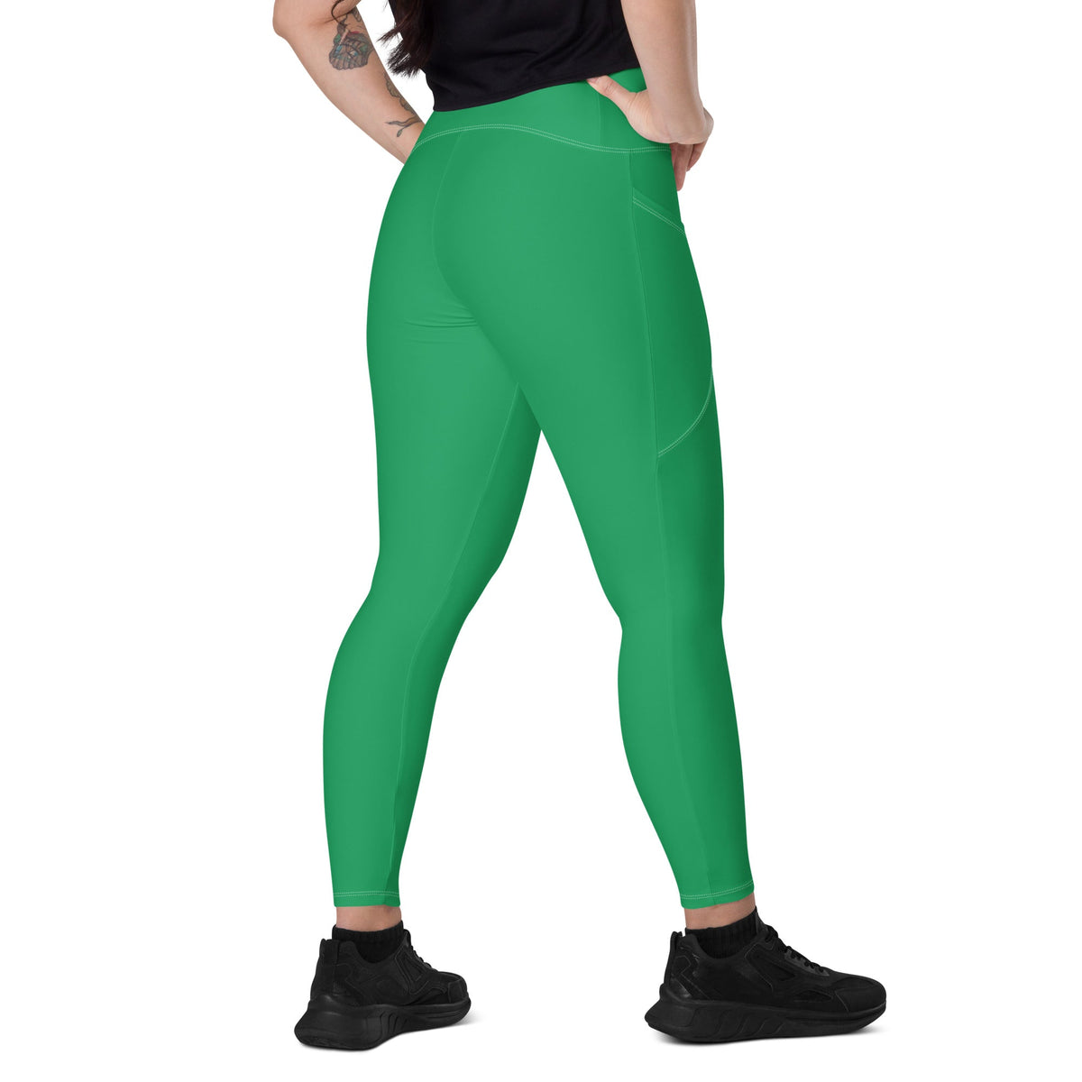 St Vincent Green Leggings with pockets - Conscious Apparel Store