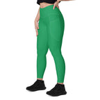 St Vincent Green Leggings with pockets - Conscious Apparel Store