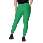 St Vincent Green Leggings with pockets - Conscious Apparel Store