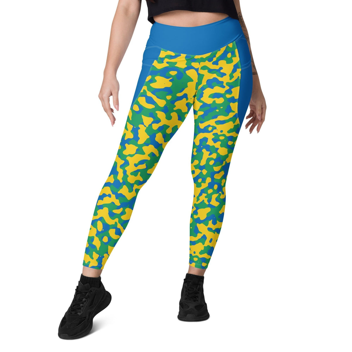St Vincent & The Grenadines Flag Camo Leggings with pockets - Conscious Apparel Store