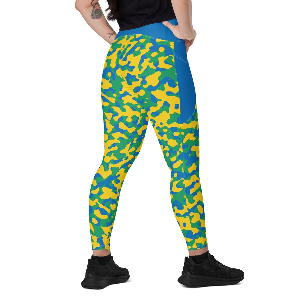 St Vincent & The Grenadines Flag Camo Leggings with pockets - Conscious Apparel Store