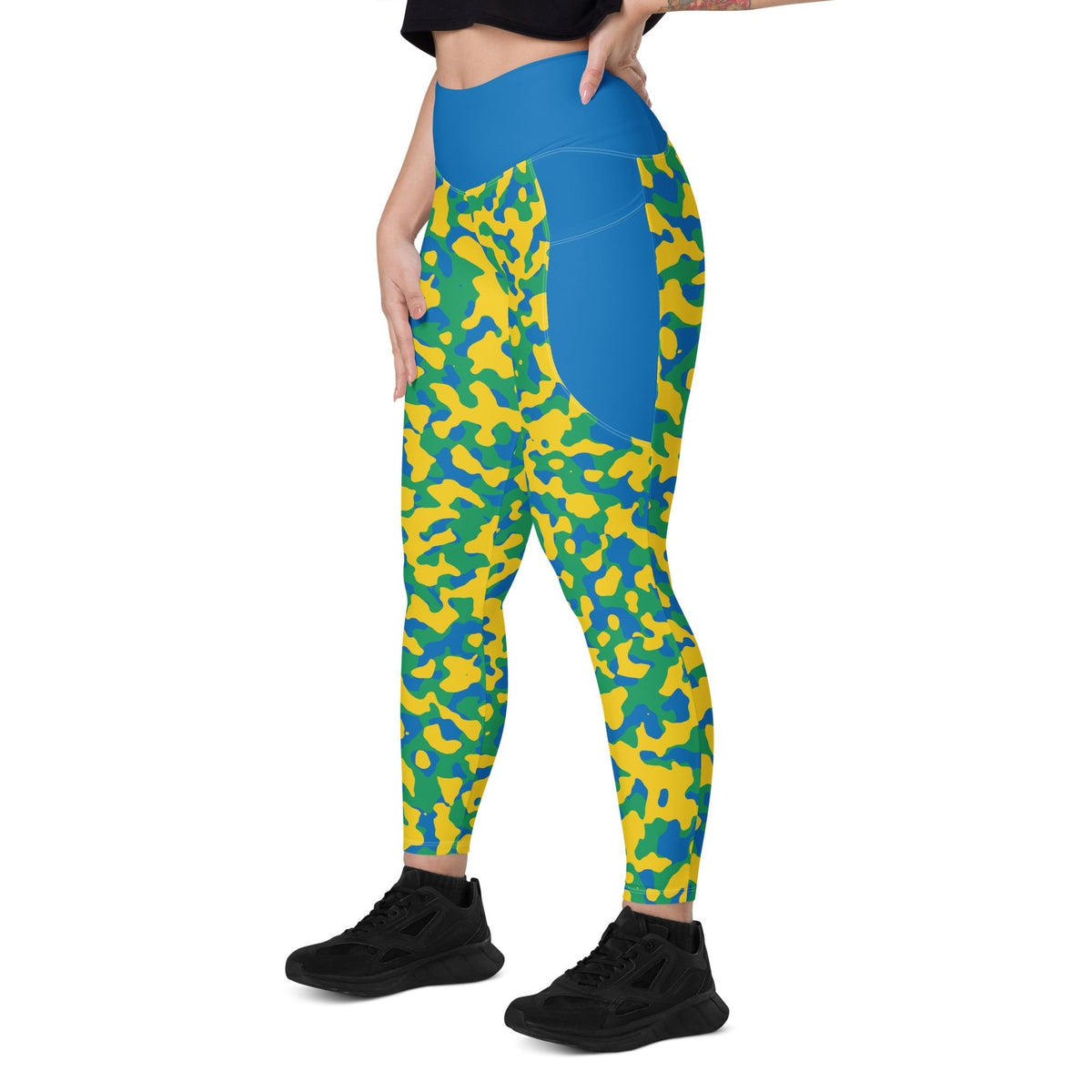 St Vincent & The Grenadines Flag Camo Leggings with pockets - Conscious Apparel Store