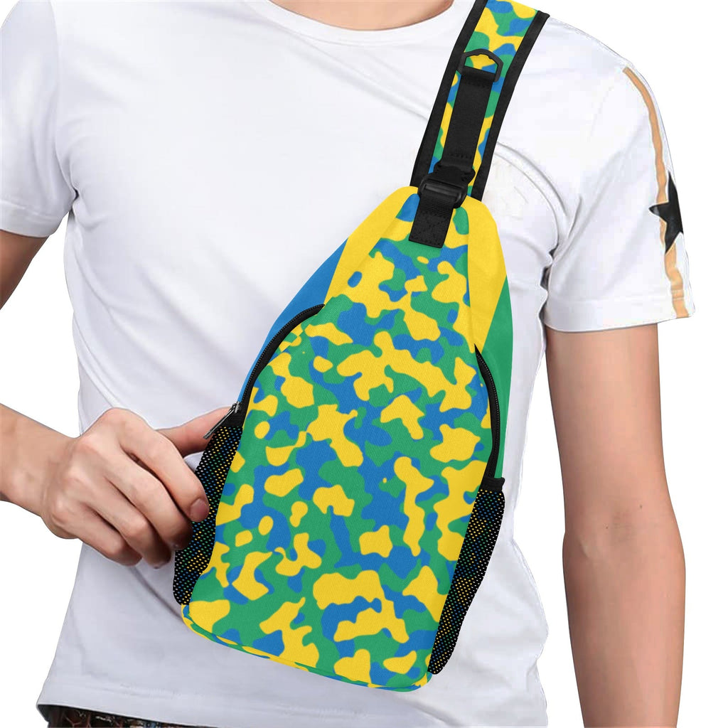 St Vincent & The Grenadines Flag Camo Men's Casual Chest Bag - Conscious Apparel Store